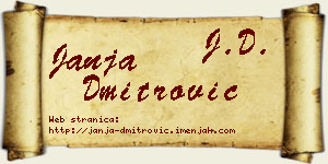 Janja Dmitrović vizit kartica
